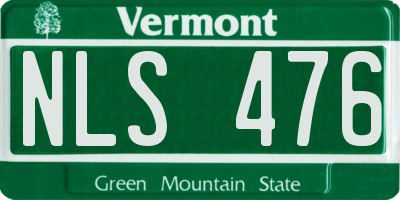 VT license plate NLS476