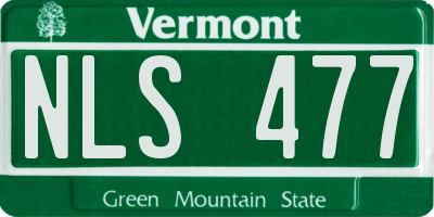VT license plate NLS477