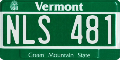 VT license plate NLS481