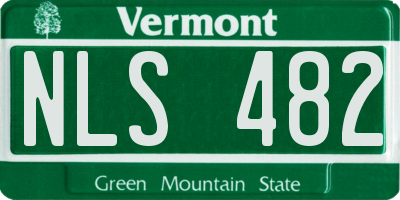 VT license plate NLS482