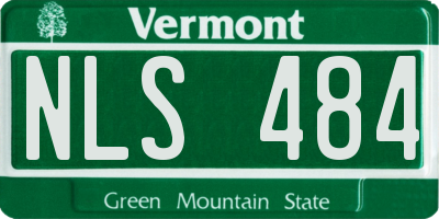 VT license plate NLS484
