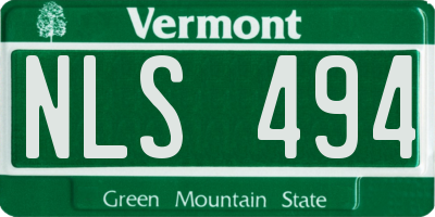 VT license plate NLS494