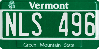 VT license plate NLS496