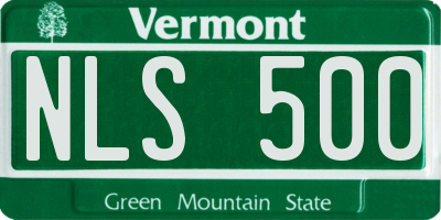 VT license plate NLS500