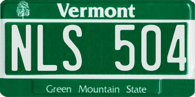 VT license plate NLS504