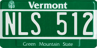 VT license plate NLS512