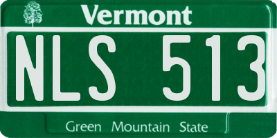 VT license plate NLS513