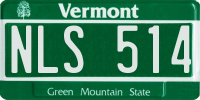 VT license plate NLS514