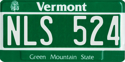 VT license plate NLS524