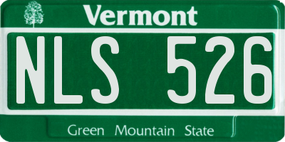 VT license plate NLS526