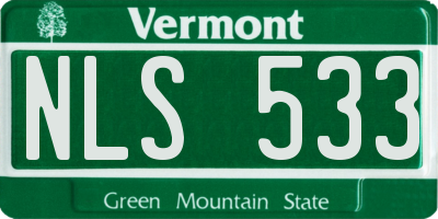VT license plate NLS533