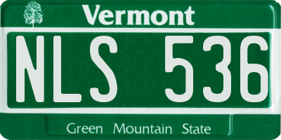 VT license plate NLS536