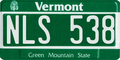 VT license plate NLS538