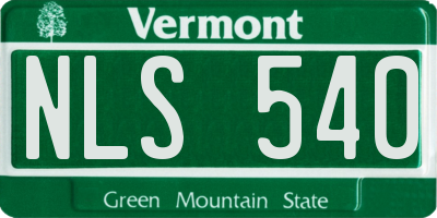 VT license plate NLS540