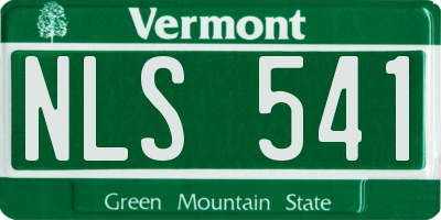 VT license plate NLS541