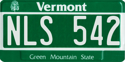 VT license plate NLS542