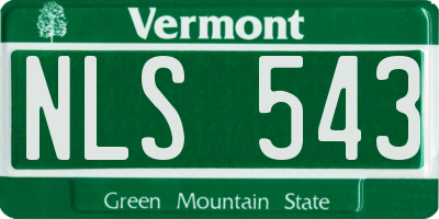 VT license plate NLS543