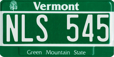 VT license plate NLS545