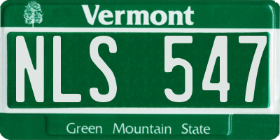 VT license plate NLS547