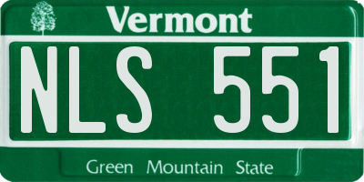 VT license plate NLS551