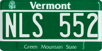 VT license plate NLS552