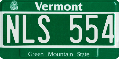 VT license plate NLS554