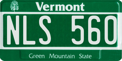 VT license plate NLS560