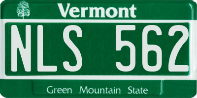 VT license plate NLS562