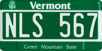 VT license plate NLS567