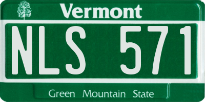 VT license plate NLS571