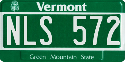 VT license plate NLS572