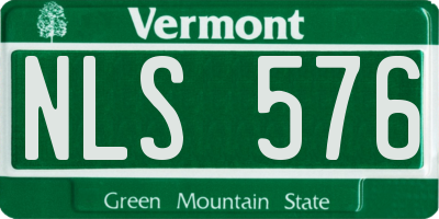 VT license plate NLS576
