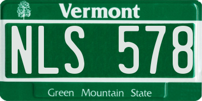 VT license plate NLS578