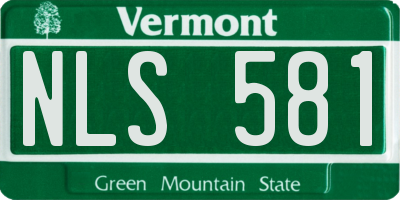 VT license plate NLS581