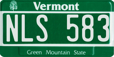 VT license plate NLS583