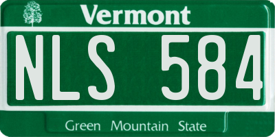 VT license plate NLS584