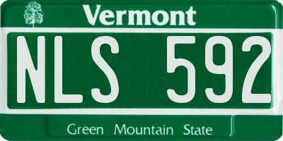 VT license plate NLS592