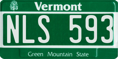 VT license plate NLS593