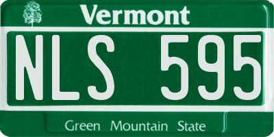 VT license plate NLS595