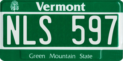 VT license plate NLS597