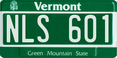 VT license plate NLS601