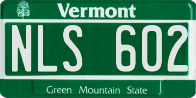 VT license plate NLS602