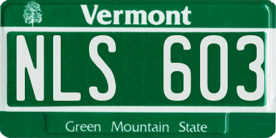 VT license plate NLS603