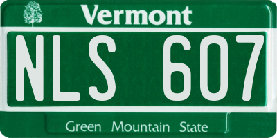 VT license plate NLS607