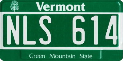 VT license plate NLS614
