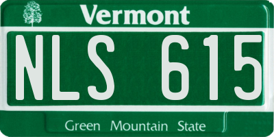 VT license plate NLS615