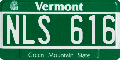 VT license plate NLS616