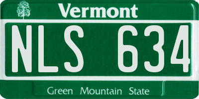 VT license plate NLS634