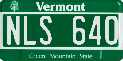 VT license plate NLS640