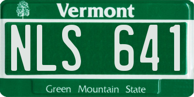 VT license plate NLS641